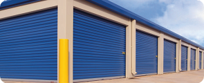 Metro Door and Dock Blue Garage Doors